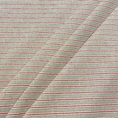 Yale Ticking Double Width Stripe Fabric Red | 280cm Curtains Upholstery Craft • £1.79