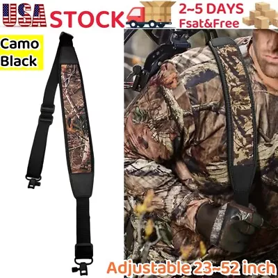 Two Point Camouflage Rifle Gun Sling With Swivels Non-slip Shoulder Pad Strap US • $9.89