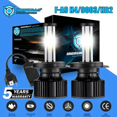 6-side 9003 H4 HB2 LED Headlight Bulb High Low Beam Kit Super Bright 6500K 4000W • $25.79