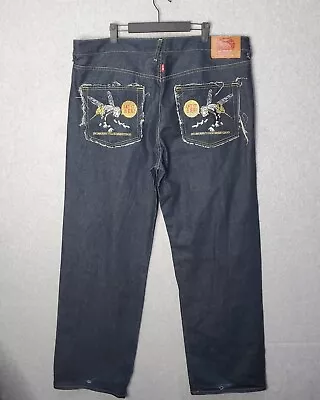 Red Monkey Company Jeans Men's Size 40X36 RMC Button Fly Dark Blue Martin Ksohoh • $89.98