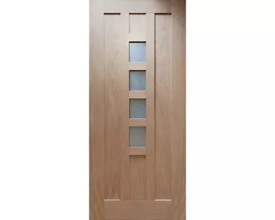 Oak External Door Newton Obscure Glazed Contemporary 45mm Unfinished - 3 Sizes • £269