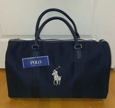 $45.95 • Buy POLO Ralph Lauren DUFFLE Gym CARRY-ON Weekender TRAVEL Bag NAVY BLUE NWT