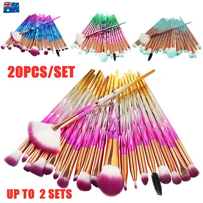 20/40PCS Make-up Cosmetic Brushes Diamond Unicorn Eye Shadow Blending Brush Kit  • $9.90