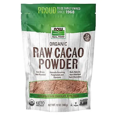 NOW FOODS Cacao Powder Raw & Organic - 12 Oz. • $13.73