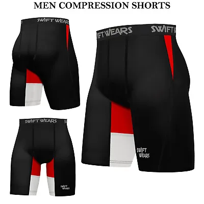 Mens Compression Boxer Shorts Base Layers Sports Briefs Skin Fit Gym Pants YOGA • £7.89