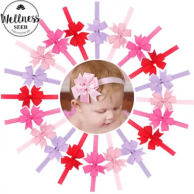 $4.99 • Buy Colors Newborn Baby Girl Headband Infant Toddler Bow Hair Band Accessories 