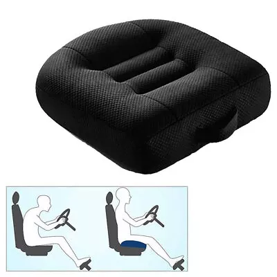 Car Black Seat Cushion Reduce Fatigue Booster Heightening Driver Posture Cushion • £17.38