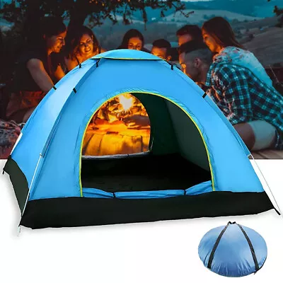 Pop Up Tent Automatic 4 Man Person Family Tent Camping Festival Outdoor Shelter • $36.99