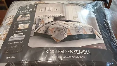 Fairfield Square Collection Paris Gold 8 Piece King Comforter Bed Set Drift Away • $49.99