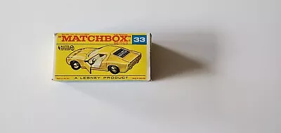 1967 Vintage Lesney Matchbox #33 Lamborghini Miura P400 Empty Box • $36.99