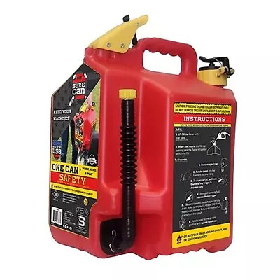 Surecan 5 Gallon Gasoline Fuel Type Ii Safety Can Container W/ Flexible Spout • $64.99