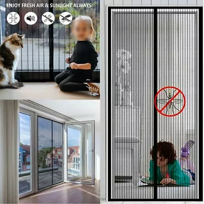 Hands-Free Magnetic Screen Door Mesh Net BLOCK Mosquito Fly Insect Bug Curtain • $8.74