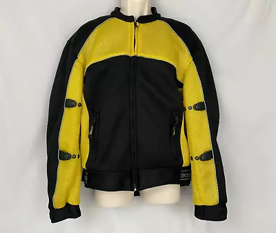 Xelement Advanced Motorcycle Gear Jacket Men Large Black Yellow Spine Protection • $31.99