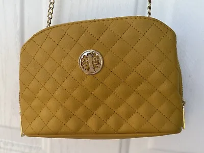 Womens Purse Handbag Mustard Color Top Zipper Chain Strap Shoulder Crossbody • $15