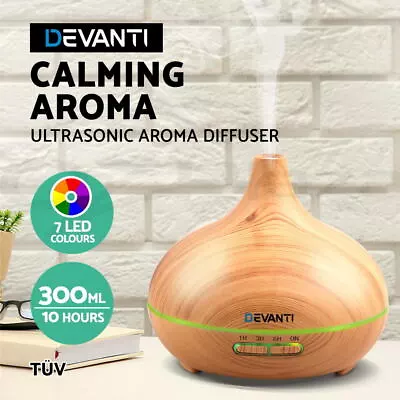 Devanti Aromatherapy Diffuser Aroma Essential Oil Air Humidifier Wood Grain • $31.95
