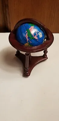 Dollhouse Miniature Revolving World Globe On Mahogany Stand Library Accessory  • $14.99