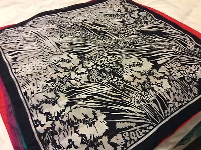 Ladies Vintage Scarf That I Call Summer Field Black & White (28  X 28 ) • $0.99