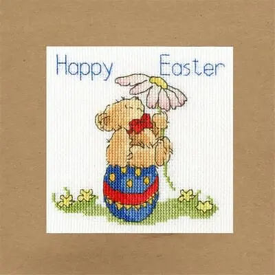 Bothy Threads Greating Card Counted Cross Stitch Kit  Easter Teddy  10x10cm XG • $17.33