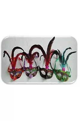 Adult Assorted Feathers Mask Mardi Gras Cosplay Kids Fancy Dress Party Accessory • £6.99