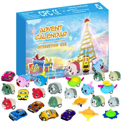 Advent Calendar Christmas 24 Days Countdown Pull Back Cars Blind Toys Kids Gift* • $29.49