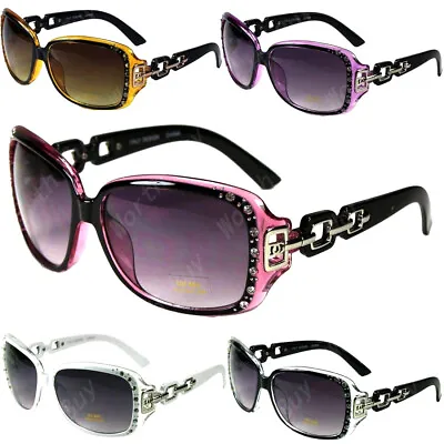 DG Eyewear Womens Rhinestones Square Wrap Sunglasses Fashion Shades Celebrity • $8.95