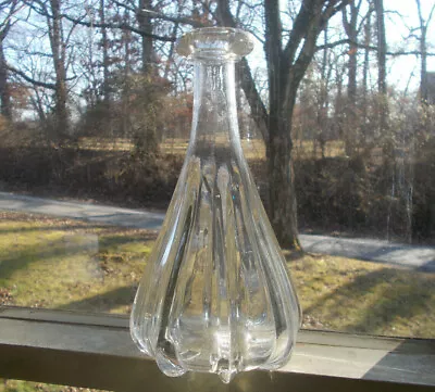 $105 • Buy 1850 Pontiled Flint Glass Pittsburgh Pillar Mold Decanter 8 1/2 Pint Sz Bar Lip 