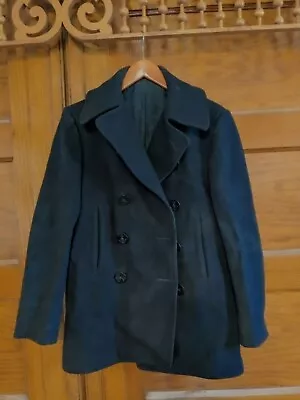 1950's US NAVY Double Breasted 8 Button Wool Pea Coat - 36  • $45