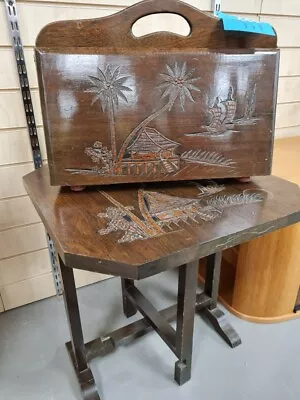 £30 • Buy Vintage Folding Table And Matching Magazine Rack