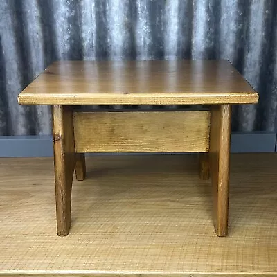 Vintage Handcrafted Solid Wood Step Foot Stool Primitive Farmhouse Brown Sturdy • $27