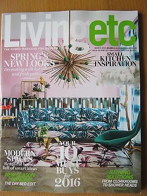 £4.99 • Buy Living Etc March 2016 Spring's New Looks Small Kitchen Inspiration Bathing