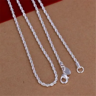 New Women Men Beautiful Fashion 925 Sterling Silver 4mm Chain Necklace Jewelry • $12.99