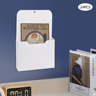 24PCS Magnetic File Holder Pocket Organizer Hanging Paper Wall File Holder White • $48.45