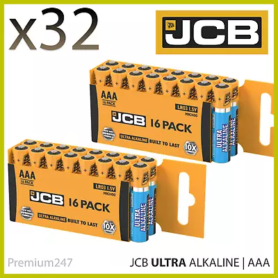 32 X JCB Ultra Alkaline AAA Battery 1.5V 10 Times More Power Longest Batteries • £6.79