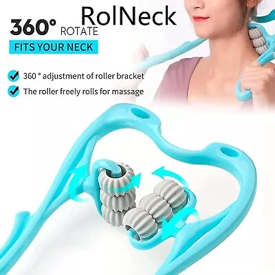 Rolneck Neck Massager Six-wheel Neck Massage Roller For Pain Relief Deep Tissue • $13.86