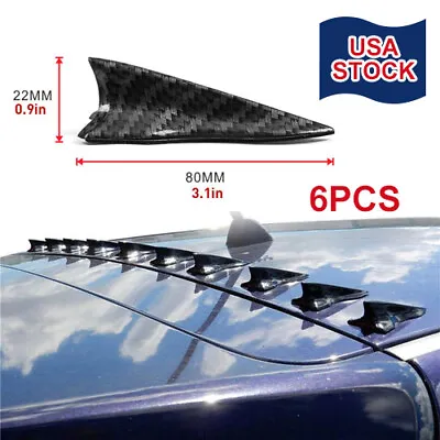 Auto Accessories Roof Spoiler Shark Fin Style Carbon Fiber Decoration 6pcs • $16.99