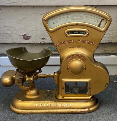 Antique Toledo Honest Weight No Springs 3 LB Candy Scales Early 1900's • $215