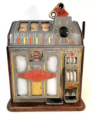 Antique 1928 Pace Bantam Mint 5 Cent Front Slot Machine Candy Double Vendor • $850