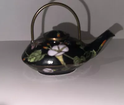 Empress Arts  Teapot Enamel Miniature  Hand Painted Pot 1997 • $24