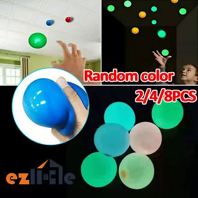 Sticky Ceiling Balls Fun Toy Globbles 2/8PCS Stress Stress Relief Glow InTheDark • $8.49