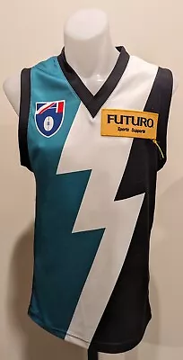 Port Adelaide Power Guernsey Jumper Tri Bolt Pi RARE 1997 Magpies • $2950