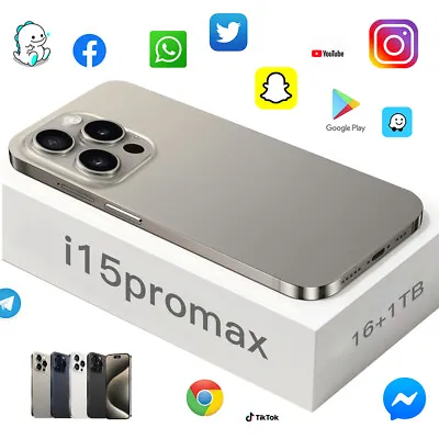 New I15 Pro Max 7.3  Android Smartphone 16GB+1TB 5G Global Unlocked Cell Phone • $138.94