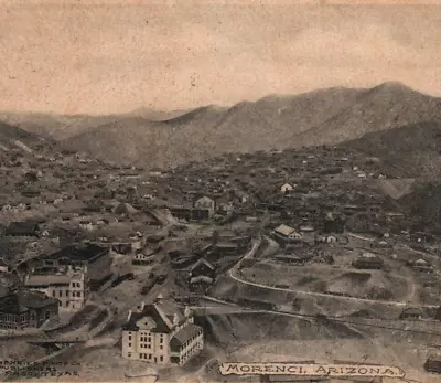 Postcard Morenci Arizona Aerial View Posted 1906 Mining Town ?Collotype • $24.95