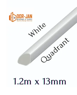 1.2m X 13mm Quadrant In White UPVC Finishing Trim Cheapest In Packs • £3.39