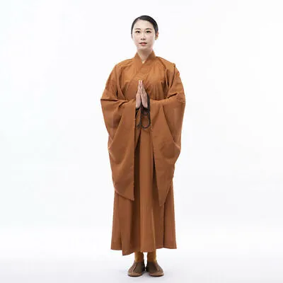 Women Buddhist Monk Dress Robe Shaolin Gown Frock Long Meditation Summer Loose • $35.09