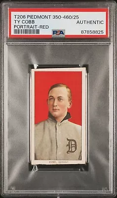 1909 T206 Piedmont 350 Subjects Ty Cobb Portrait Red PSA Auth HOF Detroit • $8499.99