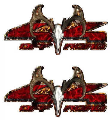 4X4 OFF ROAD Decals Truck Graphics Buck Skull Emblems Camouflage (2 Pack) A008BU • $13.99