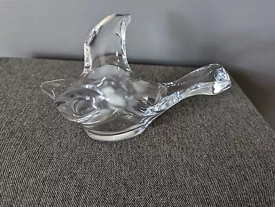 Princess House Lead Crystal Flying Bird Dove Bowl Candy Votive Dish Clear Glass • $9.99