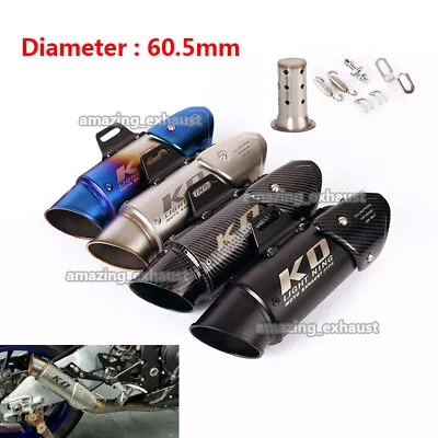 60mm Modified Exhaust System Pipe Muffler DB Killer For Motorcycle ATV Universal • $55.08