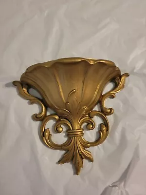 Vintage Homco Plastic Gold Wall Pocket Planter French Provincial #4446 1962! • $10.99