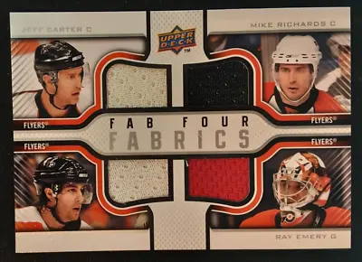 2009-10 Upper Deck FLYERS Fab Four Fabrics Carter/Richards/Emery/Gagne 57/100 • $34.90